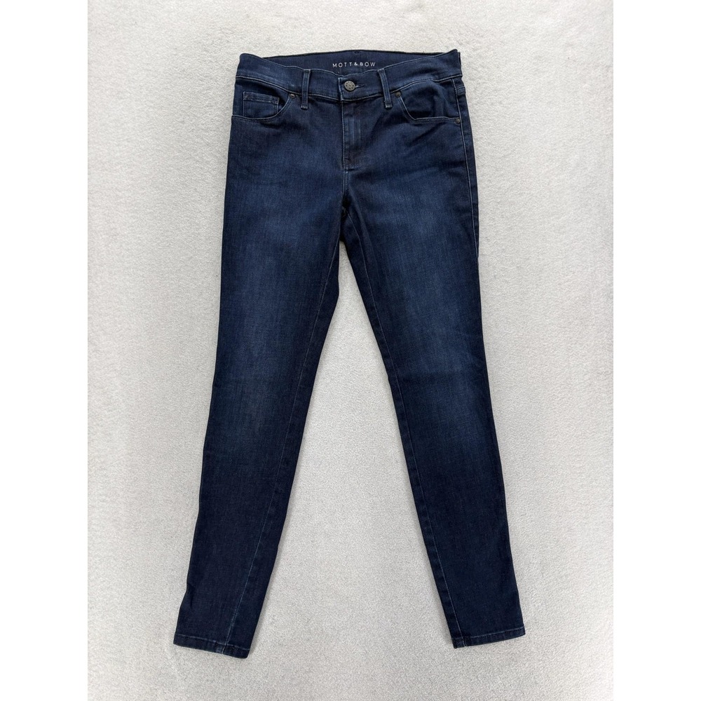 Mott & Bow Mid Rise Skinny Jeans Womens 27x30 Blue Dark Wash Stretch Denim